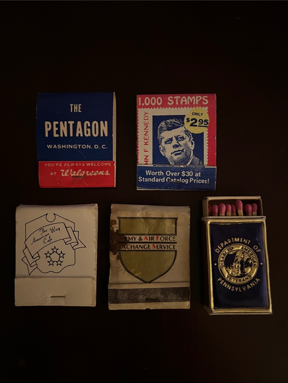Vintage Matchbook Lot with Patriotic & Military Designs